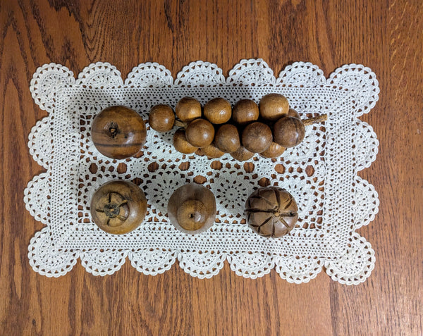 Wood Bowl with Wood Fruit