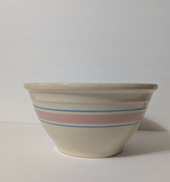 McCoy 10 inch Bowl - Cream with Blue and Pink Stripes