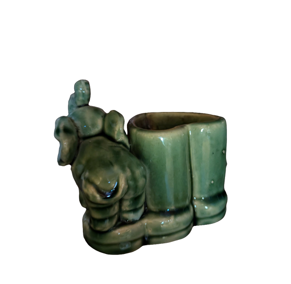 Majolica Style Elephant Planter, Vintage
