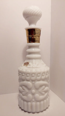 Jim Beam White Glass Decanter - Vintage