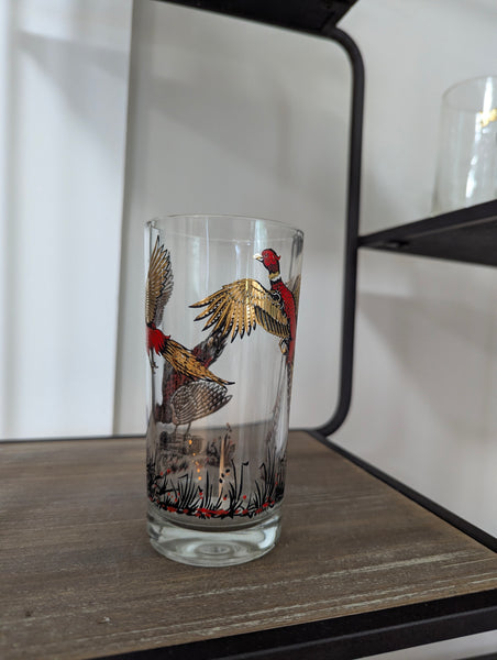 Ring Necked Pheasant Glasses - Vintage - set of 8