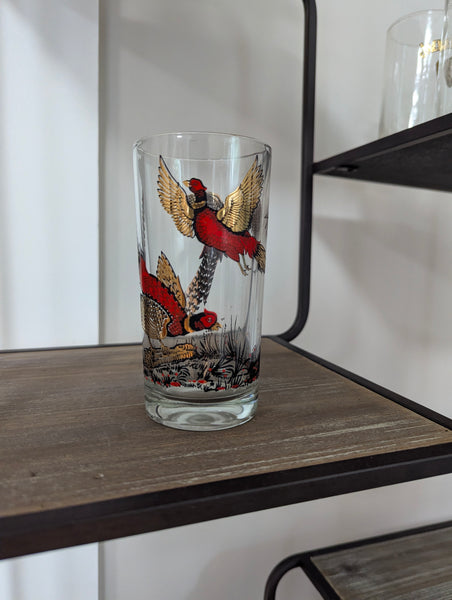 Ring Necked Pheasant Glasses - Vintage - set of 8