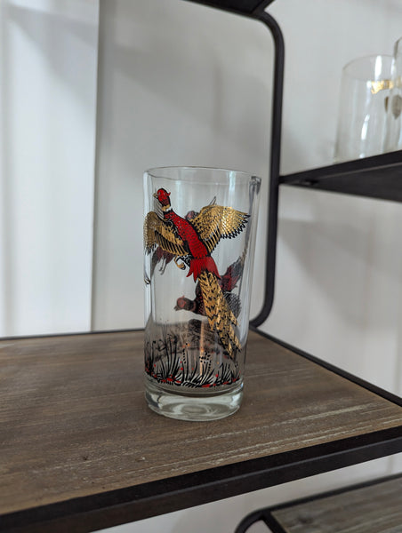 Ring Necked Pheasant Glasses - Vintage - set of 8