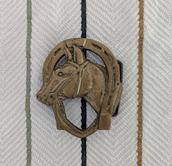 Brass Horse Head Belt Buckle