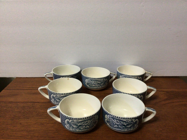 Vintage Currier and Ives Scroll Handled Cups (7)