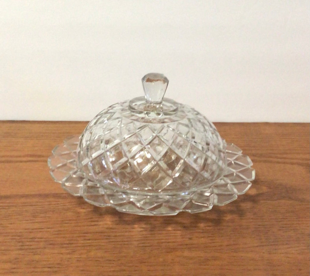 Round Covered Butter Waterford Clear by Anchor Hocking