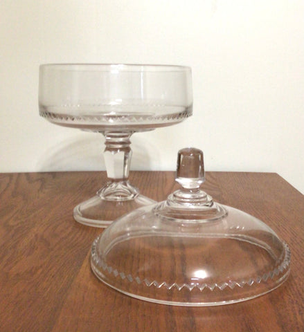 Vintage Clear Glass Compote