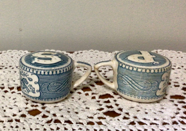 Vintage Currier and Ives China Salt and Pepper Shakers