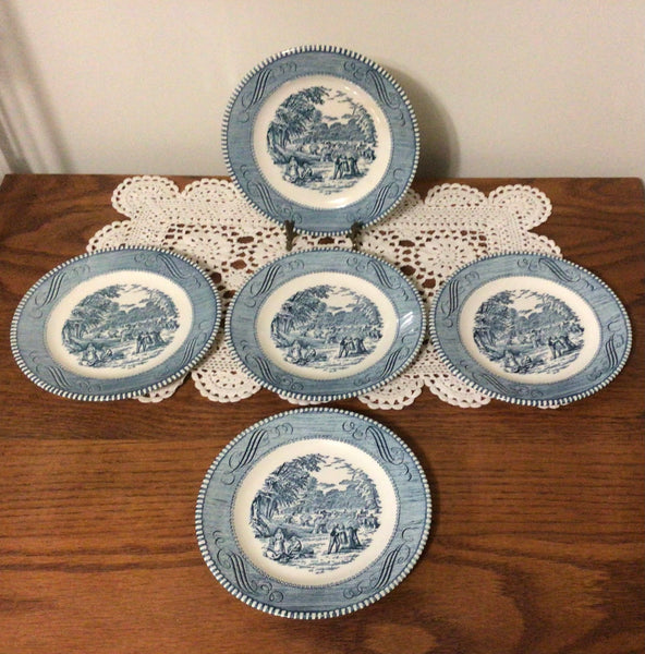 Currier and Ives, Harvest, Bread and Butter Plates (5)